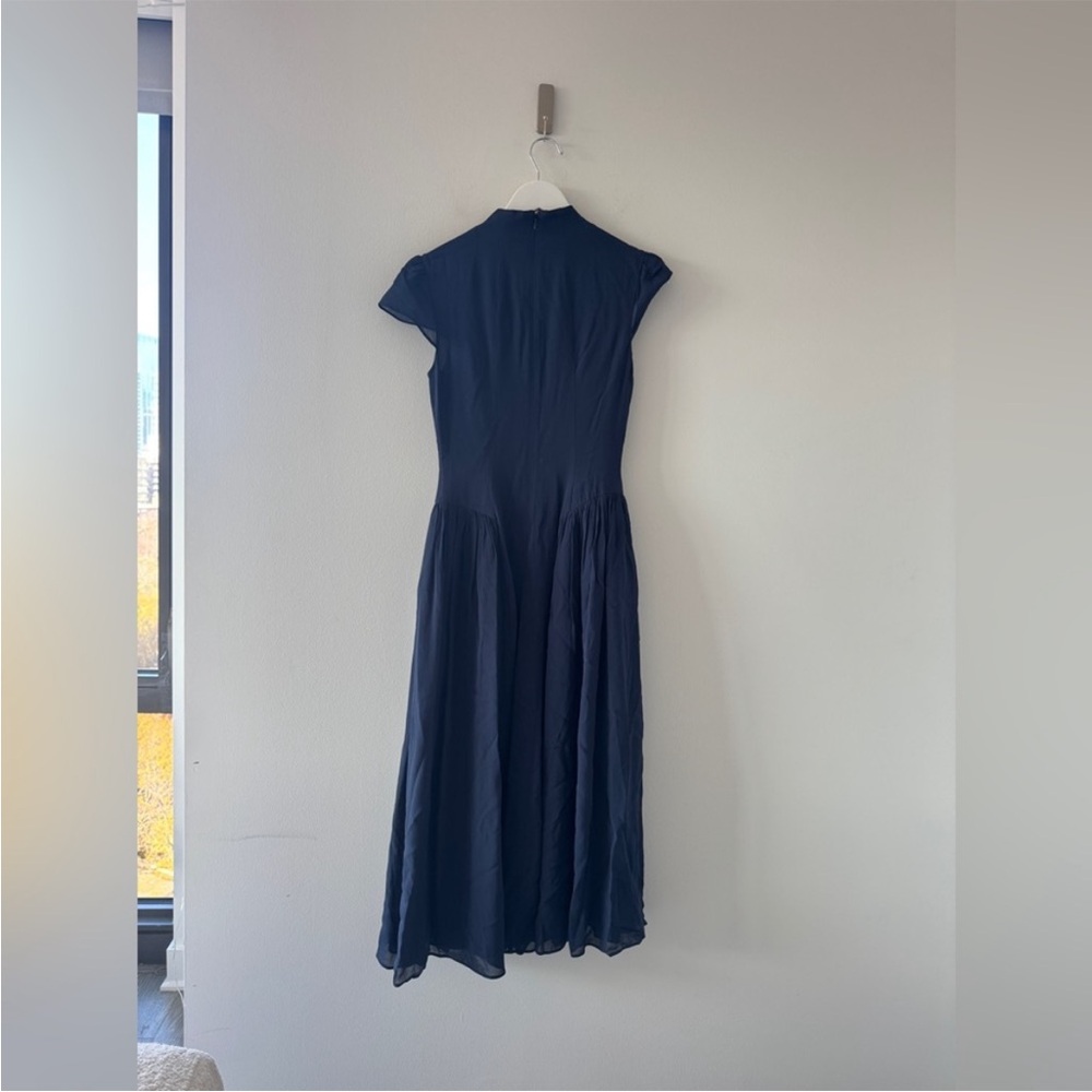 REFORMATION Maven Navy Midi Dress 4P